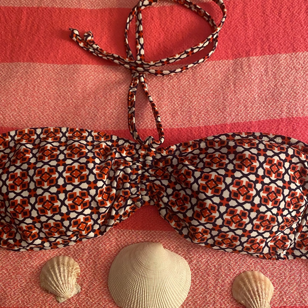 Old Navy Kids Bandeau Bikini Top in Orange, Navy & White